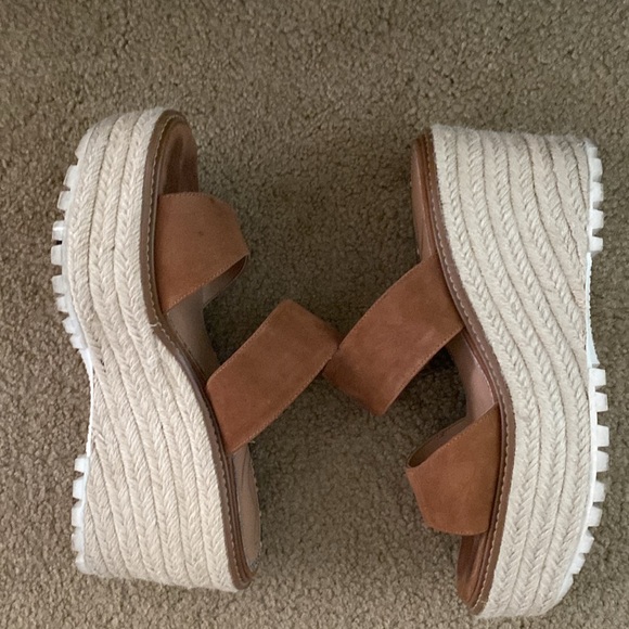 Sam Edelman suede platform wedge sandal Luca camel color size 8.5 - Picture 3 of 3